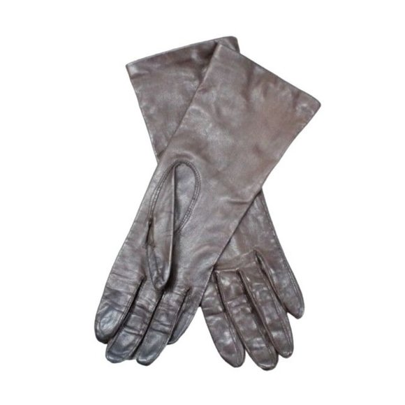 Grandoe Shoes - Grandoe Brown Leather Silk Lining Dress Gloves Size 6
